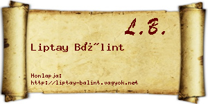 Liptay Bálint névjegykártya